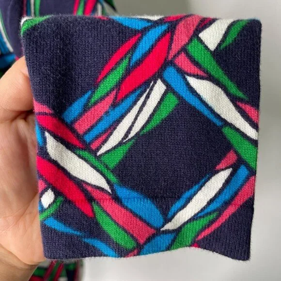 Lilly Pulitzer Women’s Blue Button Up Geometric Print Cardigan Sweater Size M - Picture 9 of 9